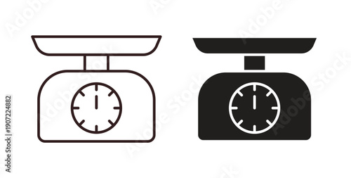 Kitchen scales icon Thin Collection. Editable Stroke. Suitable for Websites
