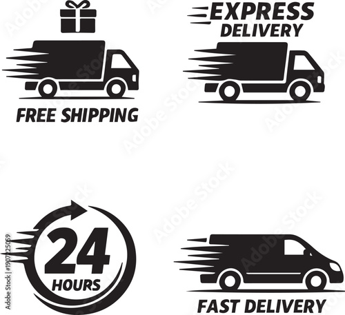 transportation icons set vector