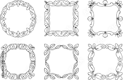 Elegant Vintage Ornamental Frame Collection Vector Set