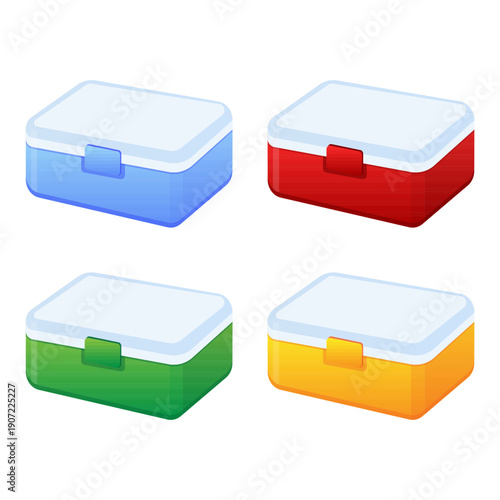 Food Container Icons Set. Vector Illustration.