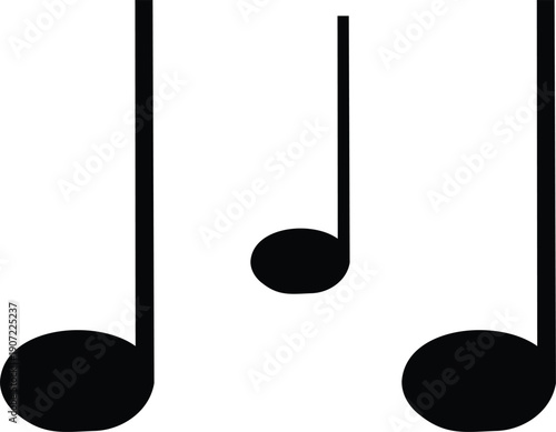 Simple musical quarter note eighth note rhythm symbols