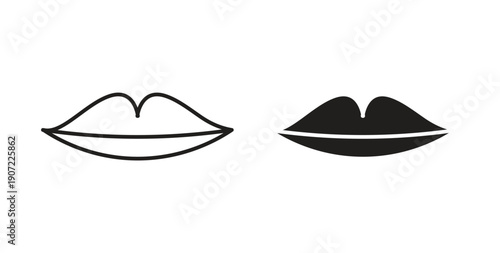 Lips icon Thin Collection. Editable Stroke. Suitable for Websites