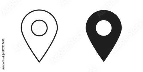 Map marker icon Thin Collection. Editable Stroke. Suitable for Websites