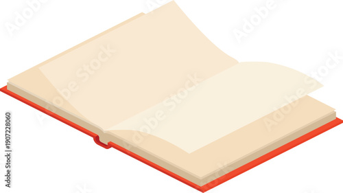 Open book isometric icon. Reading and knowledge concept