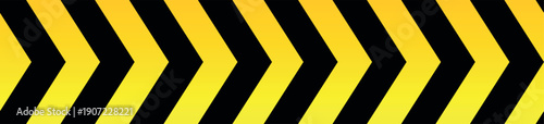Construction tape. Black arrow yellow safety barrier