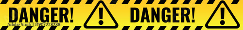 Danger zone restriction barrier. Caution yellow tape
