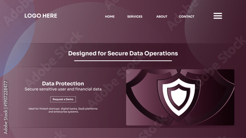 Secure data protection use case section for SaaS and fintech platforms, showcasing modern security