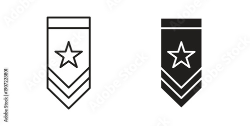 Military rank badge icon Thin Collection. Editable Stroke. Suitable for Websites