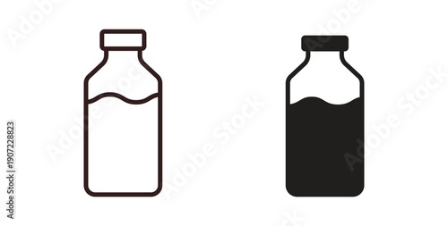 Milk bottle icon Thin Collection. Editable Stroke. Suitable for Websites