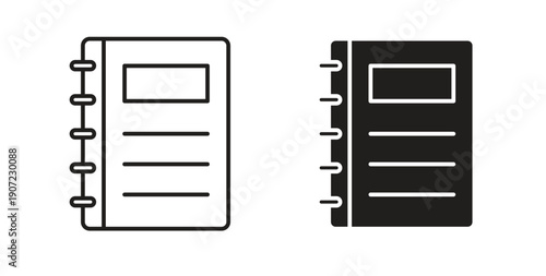Notebook icon Thin Collection. Editable Stroke. Suitable for Websites