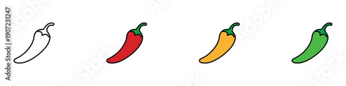Hot chili pepper icon vector. Organic cayenne capsicum and mexican kitchen food seasoning symbol. Vector illustration.