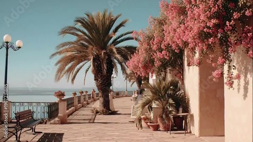 palm trees on the street