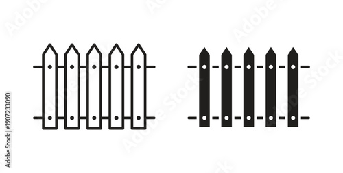 Plank fence icon Thin Collection. Editable Stroke. Suitable for Websites