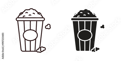 Popcorn icon Thin Collection. Editable Stroke. Suitable for Websites