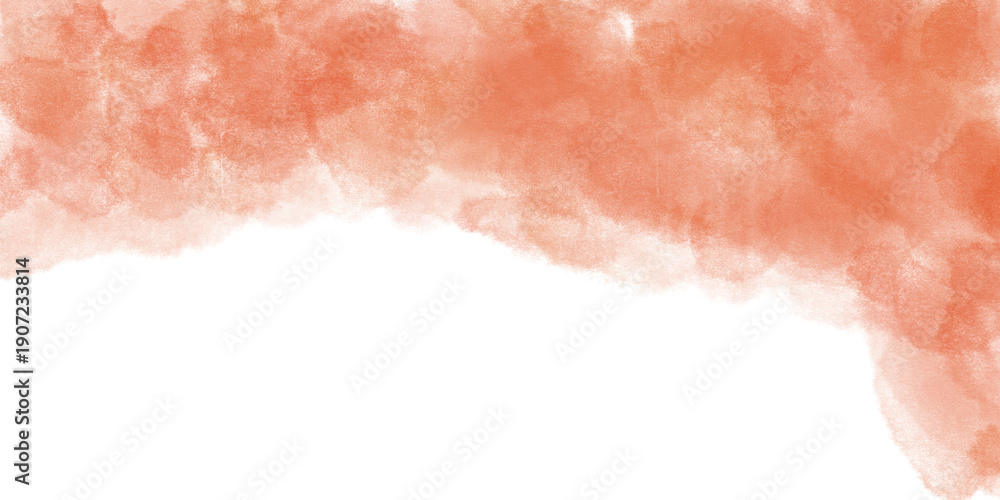 Fototapeta premium Abstract Orange Watercolor Smoke Cloud Texture on Isolated White Background