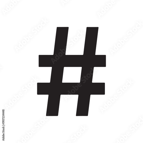 Hashtag icon silhouette vector illustration
