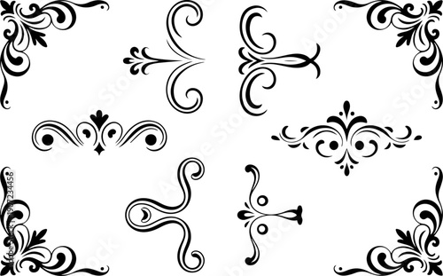 Elegant Vintage Ornamental Flourish & Royal Design Elements Vector Set