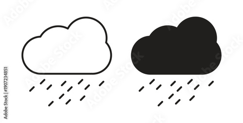 Rainy icon Thin Collection. Editable Stroke. Suitable for Websites