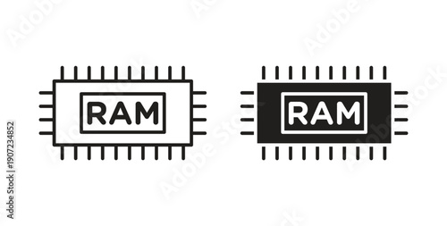 Ram memory icon Thin Collection. Editable Stroke. Suitable for Websites