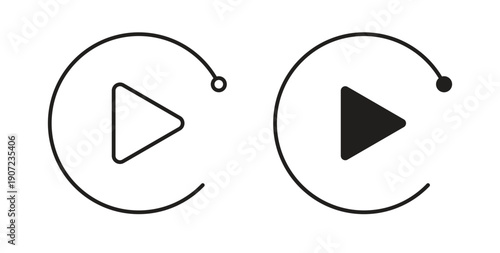 Replay icon Thin Collection. Editable Stroke. Suitable for Websites