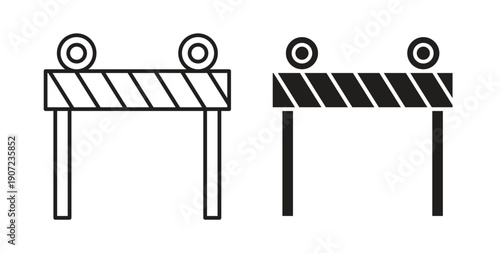 Roadblock icon Thin Collection. Editable Stroke. Suitable for Websites