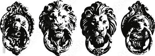 vintage lion door knockers set classic ornate metal lion head designs for doors and gates
