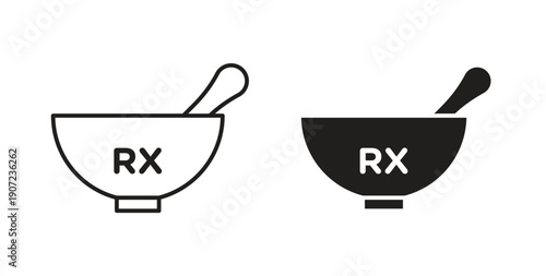 RX icon Thin Collection. Editable Stroke. Suitable for Websites