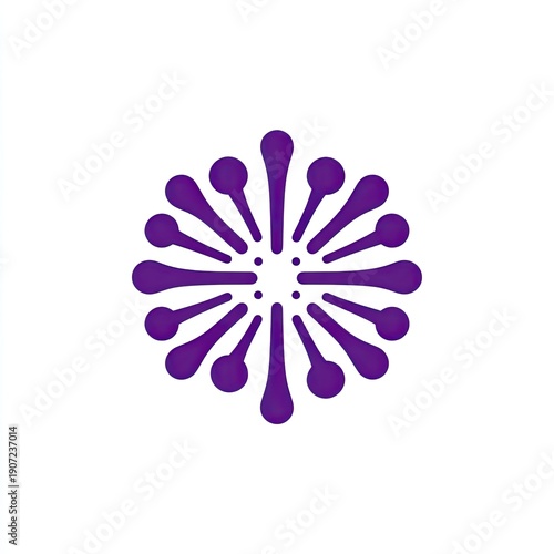 Wallpaper Mural Purple burst design on white background, symmetrical radial pattern evoking growth and energy Torontodigital.ca