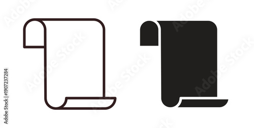 Scroll paper icon Thin Collection. Editable Stroke. Suitable for Websites