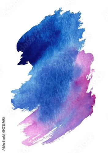 Wallpaper Mural Abstract watercolor brushstrokes blend blue, light blue, and pink against a white background Torontodigital.ca