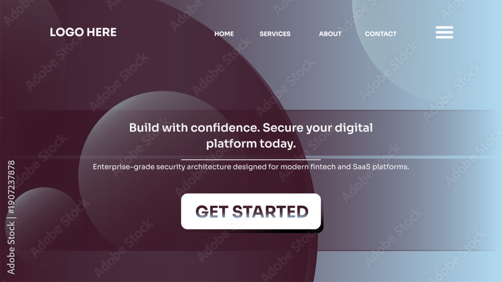 Naklejka premium Call to action section for fintech and SaaS platforms, encouraging secure digital adoption