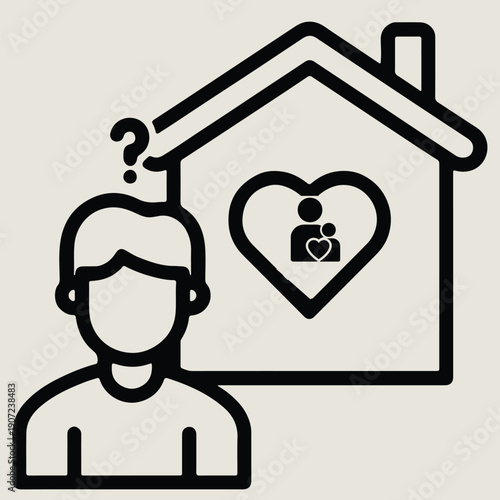 Orphan and Child Welfare Donation Silhouette Icon Vector