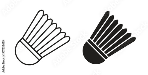 Shuttlecock icon Thin Collection. Editable Stroke. Suitable for Websites