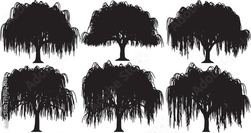 Weeping Willow Tree Elements for Riverbank Landscapes