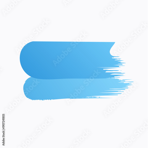 Abstract Blue Brush Stroke with Reflection - Modern Graphic Design Element