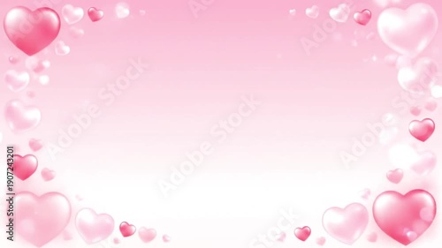 Pink Hearts Background Animation Loop Video.