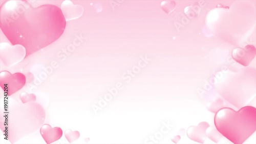 Pink Hearts Background Animation for Valentines Day.