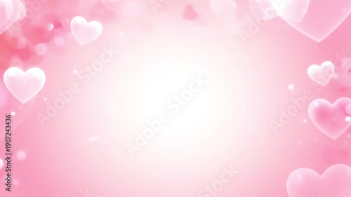 Pink Hearts Background with White Center.