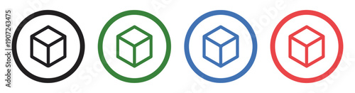 Foto cube box square icon symbol