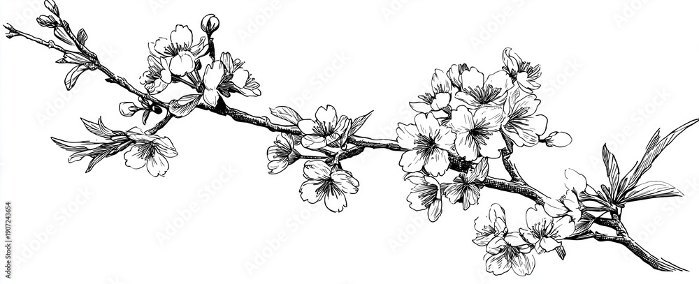 Fototapeta premium branch of a tree with leaves