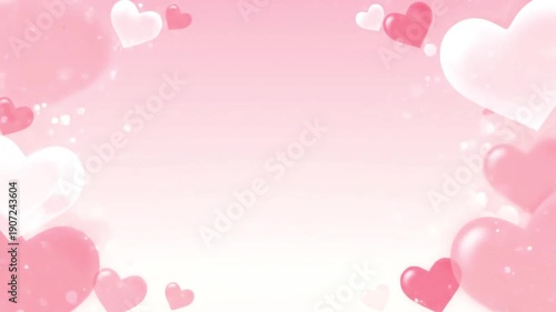 Pink Hearts Background Animation for Valentine.