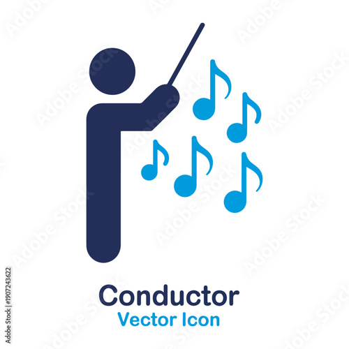 music conductor hands holding baton icon