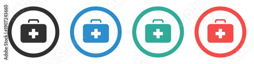 first aid medical kit vector icon