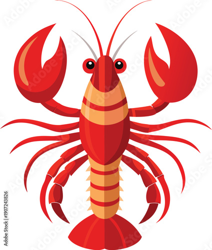 Vector illustration of a lobster isolated on transparent background