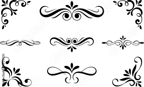 Royal Heraldic Crest and Crown Ornamental Vector Set