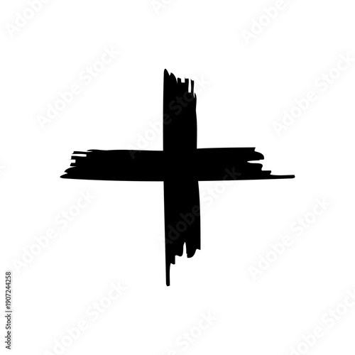 Black Hand-Drawn Highlighter Brush Stroke; Isolated Thick Horizontal Scribble Mark and Organic Ink Smear for Text Emphasis, Minimalist Branding, and Creative Digital Design.