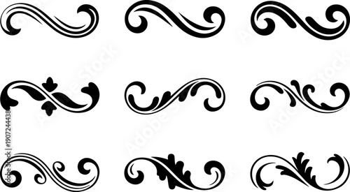 Royal Heraldic Crest and Crown Ornamental Vector Set