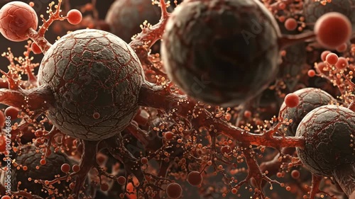 Wallpaper Mural Close-up of abstract biological cells and structures in a scientific context. Torontodigital.ca