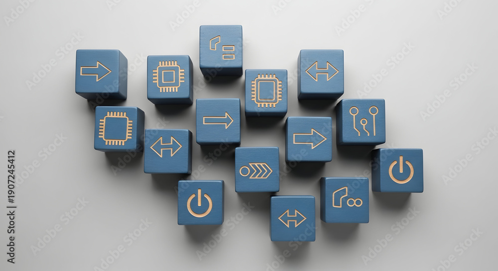 Naklejka premium Artificial Intelligence Innovation Concept Flat Lay