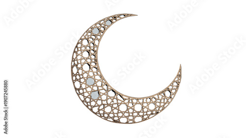 An exquisite crescent moon ornament.